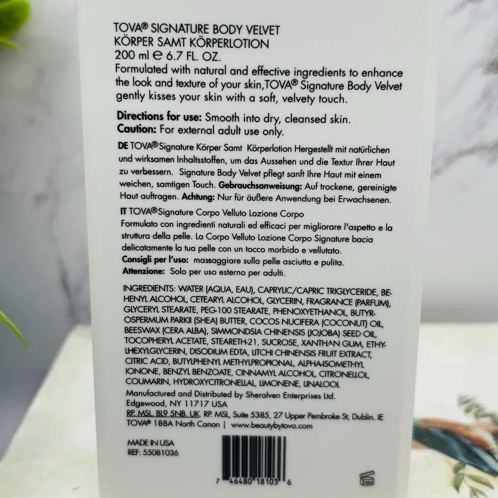 TOVA Beverly Hills Signature Body Velvet Lotion 200ml 6.7oz